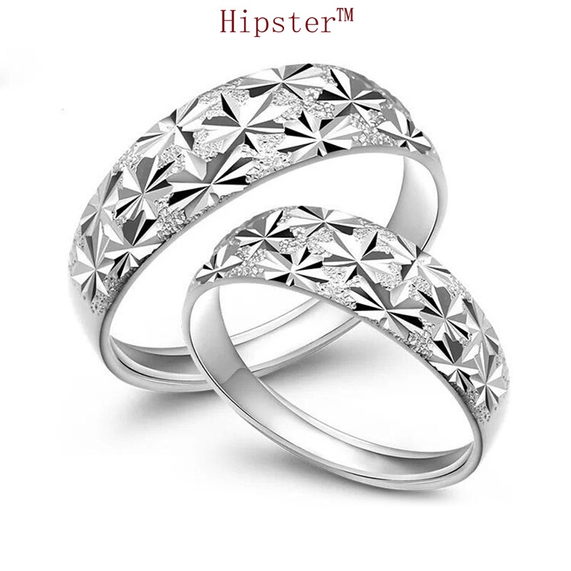 New Ethnic Style Embossed Starry Couple Adjustable Romantic Ring