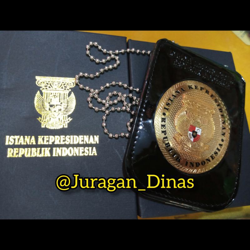 Card Holder Kalung id Istana Presiden Kulit Kilap