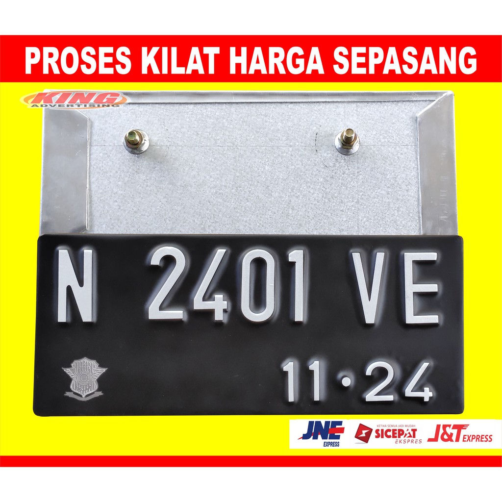Plat Nomor Motor Mobil Baut tanam (sepasang)