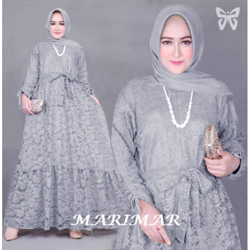 ELDE 5 - Marimar Maxi brukat TULANG JUMBO DRESS SIZE XXXL 5XL lapis furing busui tangan serut