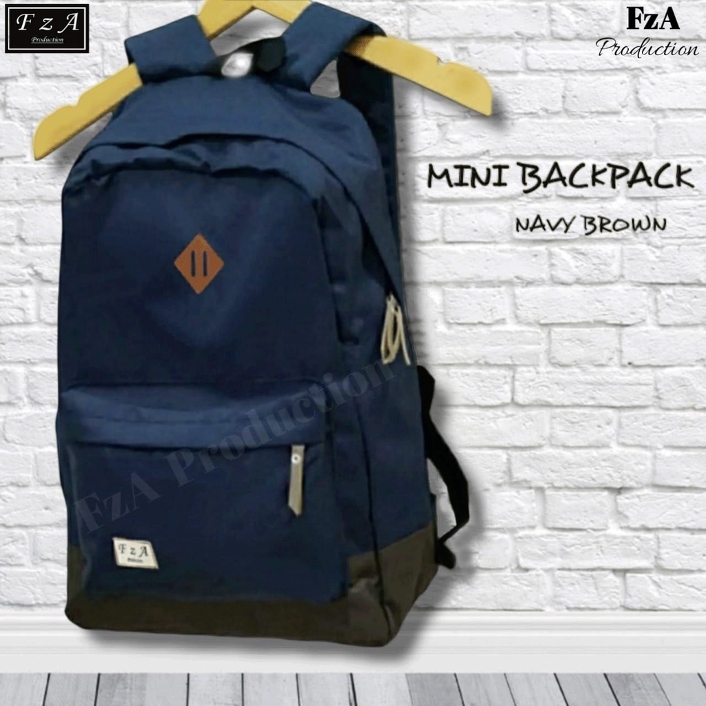 Big Promo..Tas Ransel Distro sekolah kuliah Kerja Pria 4286CV Tas Premium - Ads Navy-Navy Brown