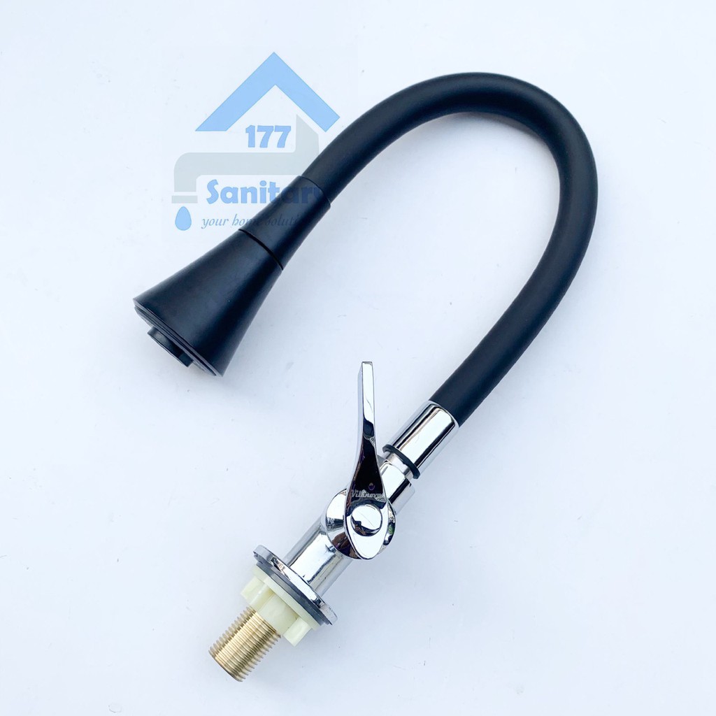 Kran air sink Fleksibel Angsa MEJA HITAM minimalis 1071B- keran dapur tanam flexible Black 2in1 /D50