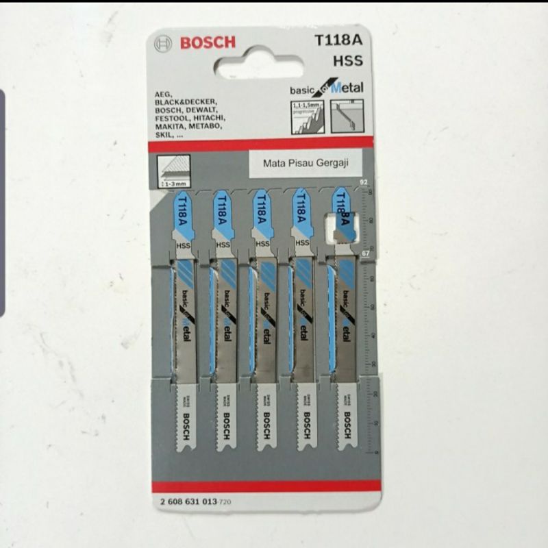 Mata Pisau Gergaji Besi Bosch HSS T118A - Mata Gergaji Jigsaw Bosch 5 pcs
