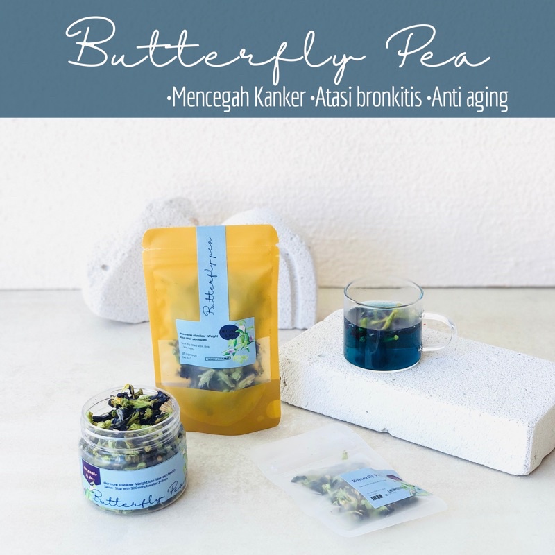 Organic&amp;Joy •Bunga Telang Kering/ Dried Blue Pea/Butterfly pea (herbal tea,immune booster,vitamin,antioksidan)