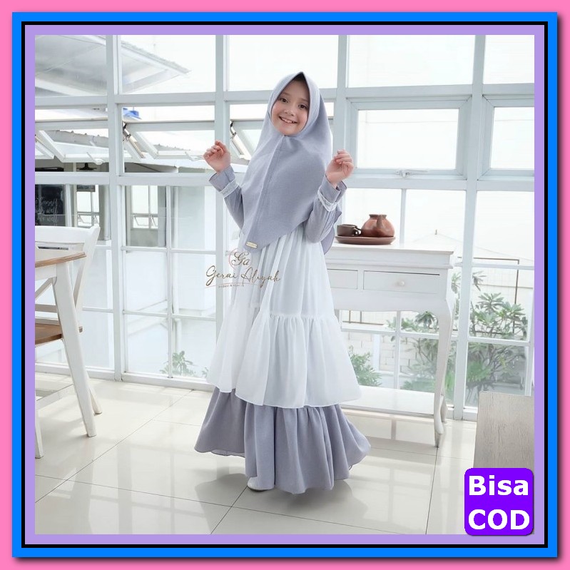 Gamis Anak Terbaru 2021 Model Sekarang Dress Termurah Lebaran Per AX651 Gamis Anak Usia 6-8 Tahun M