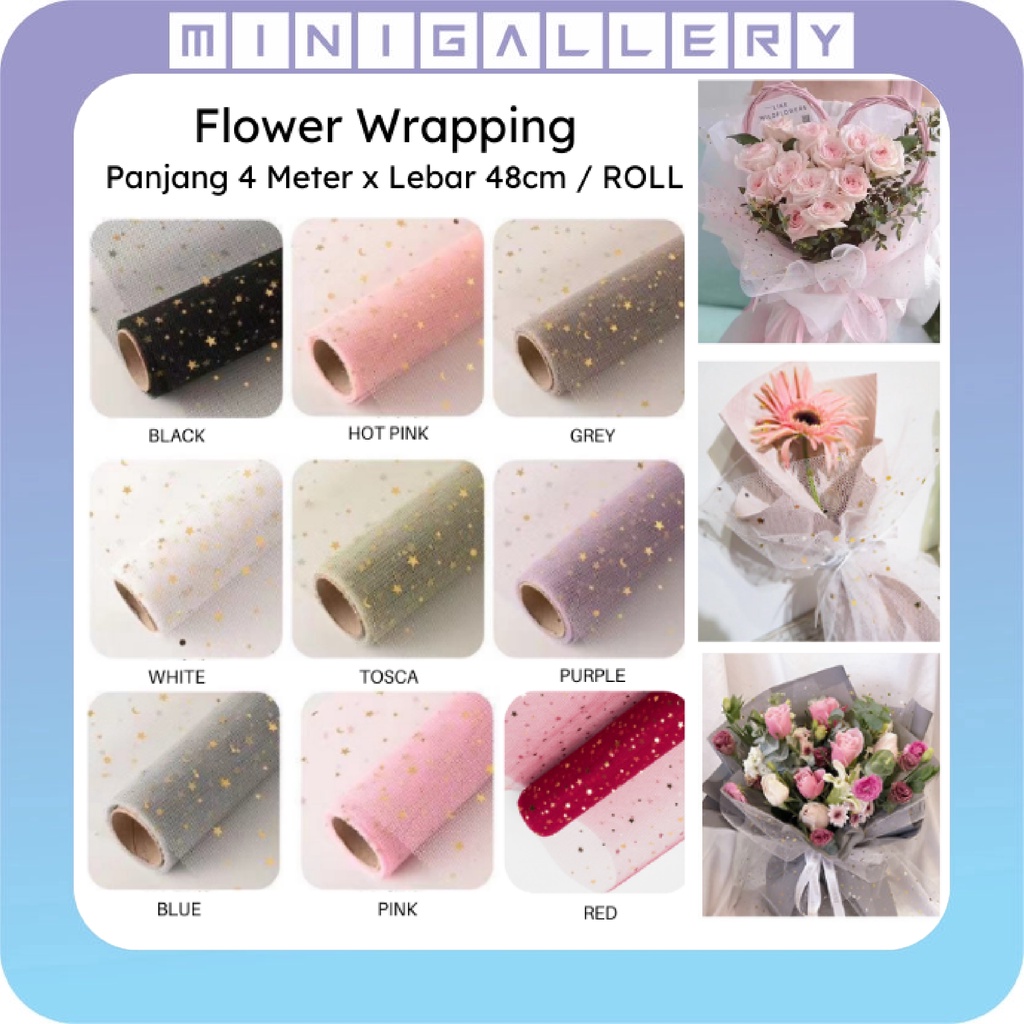 Flower Wrapping Paper Kertas Buket Jaring Roll Pembungkus Bunga Hand Bouquet KB47