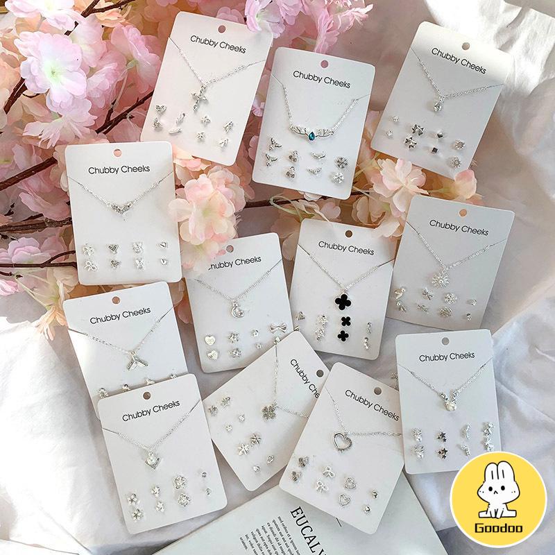 Anting Korea Dan Kalung Wanita Gaya Korea Simple Kreatif Anting Tusuk Aksesoris -Doo