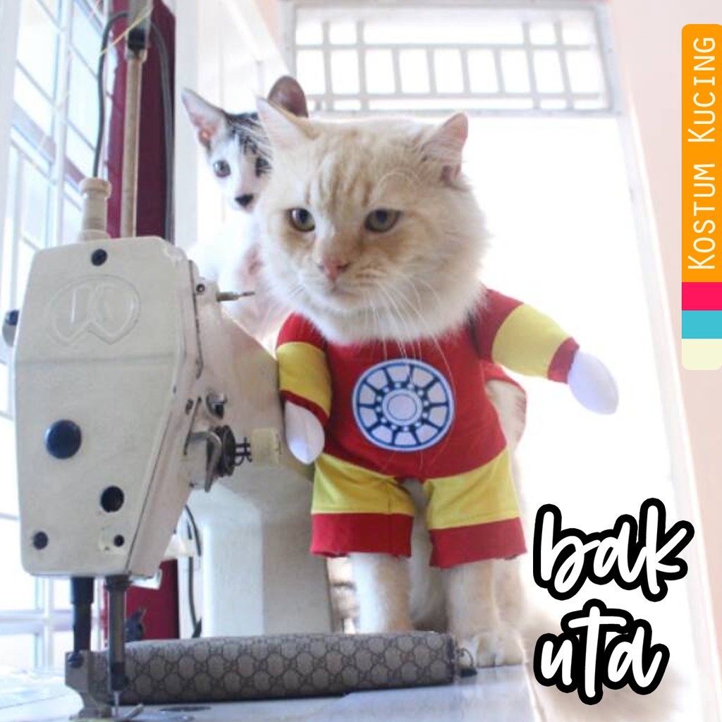 Kostum ironman untuk kucing / baju kucing anjing / kostum kucing size S M L XL