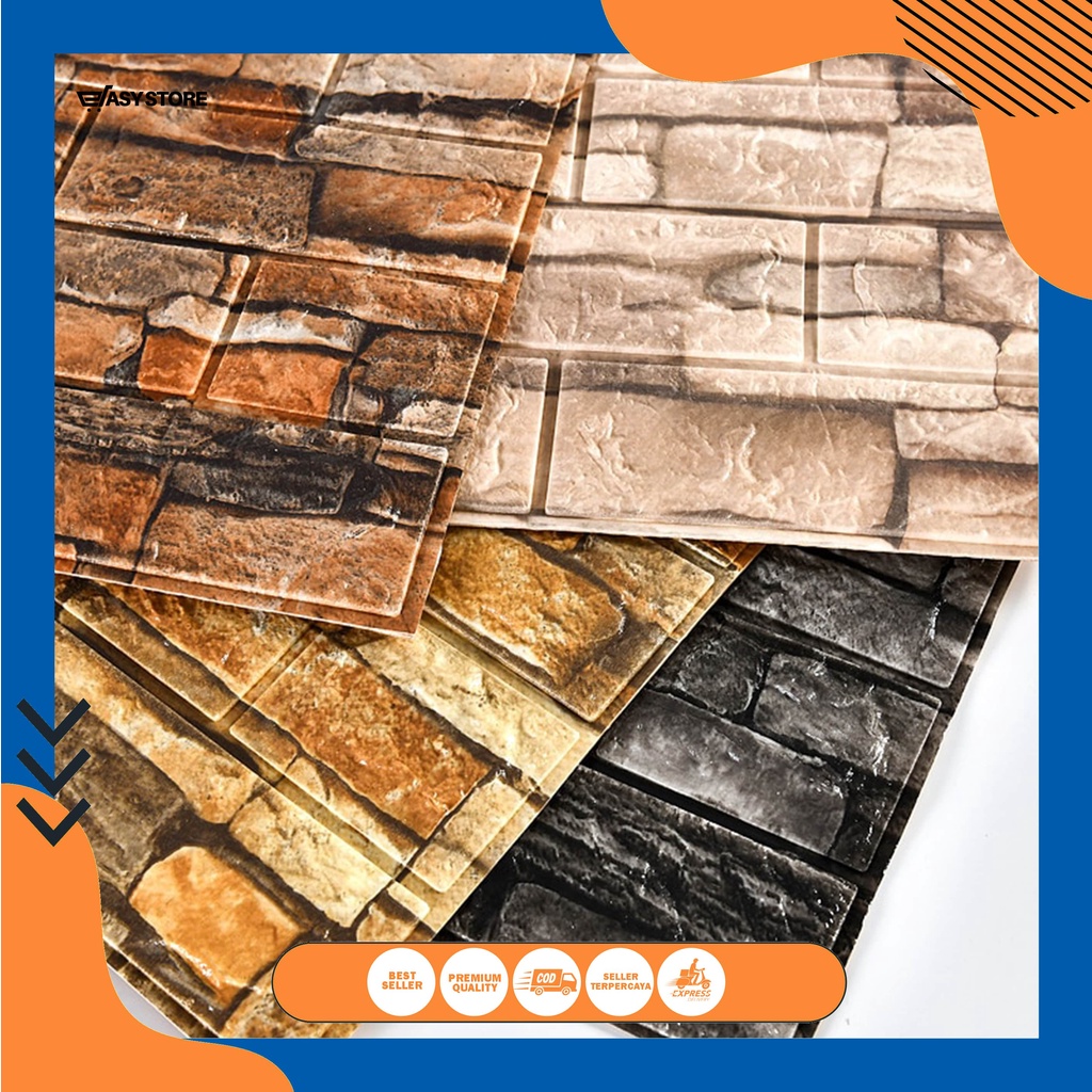 WALLPAPER DINDING MURAH  70X77 WALLPAPER 3D FOAM  STIKER DINDING 