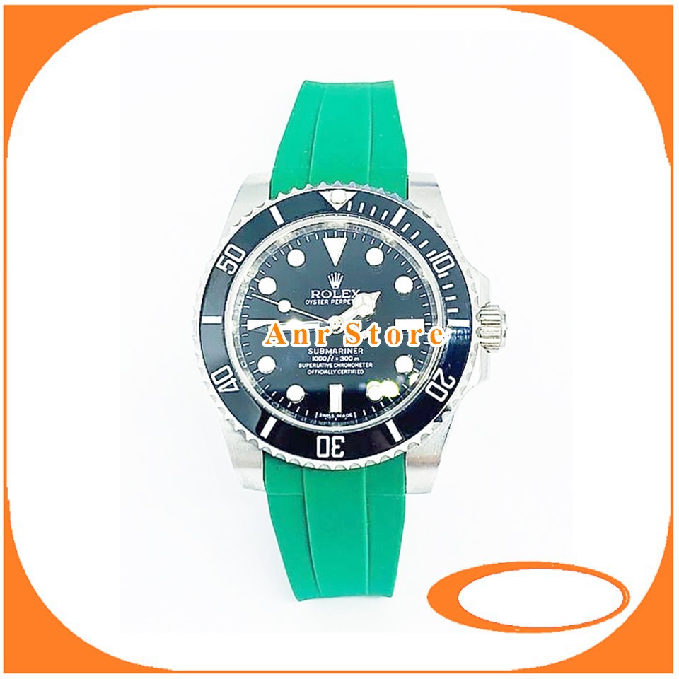 Tali Jam Tangan Rolex Rubber B + Buckle + Obeng Hight Quality 20 mm Hijau