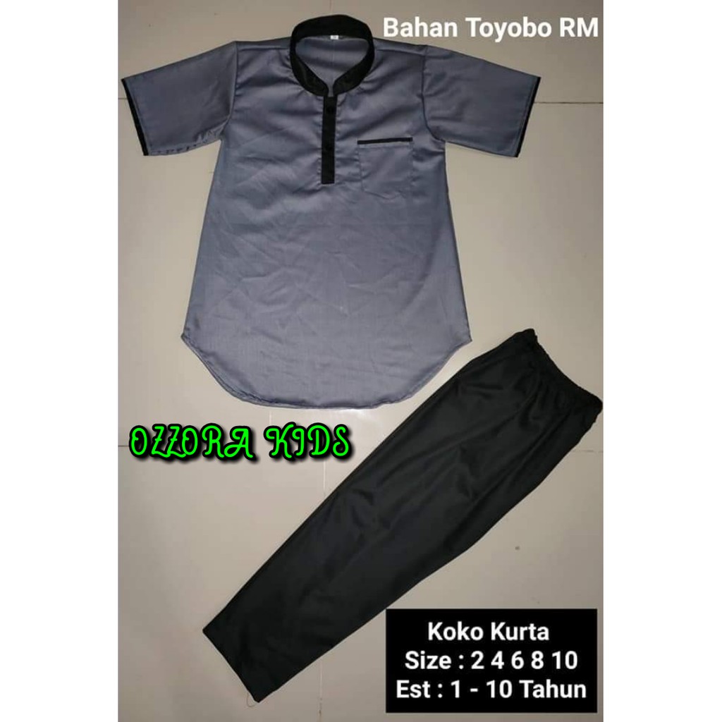 Baju Koko kurta anak setelan usia 1-10 tahun bahan toyobo PREMIUM lengan pendek