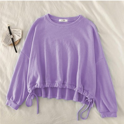 ilook | Sweater Rope Crop | Sweater Polos Crop Wanita - Fit to L