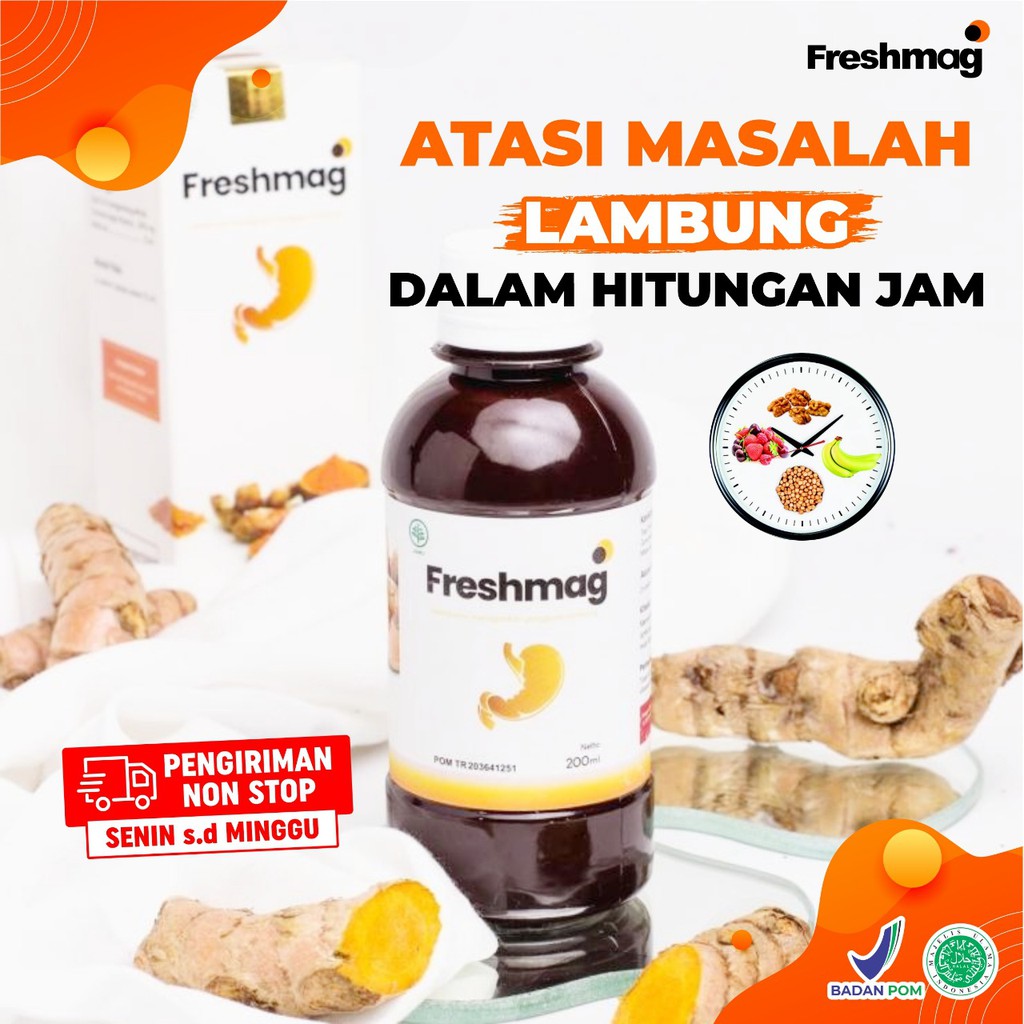 𝐃𝐈𝐒𝐓𝐑𝐈𝐁𝐔𝐓𝐎𝐑 Freshmag Paket 3 Botol Atasi Maag Kronis Asam Lambung Maag Gerd Isi 200ml