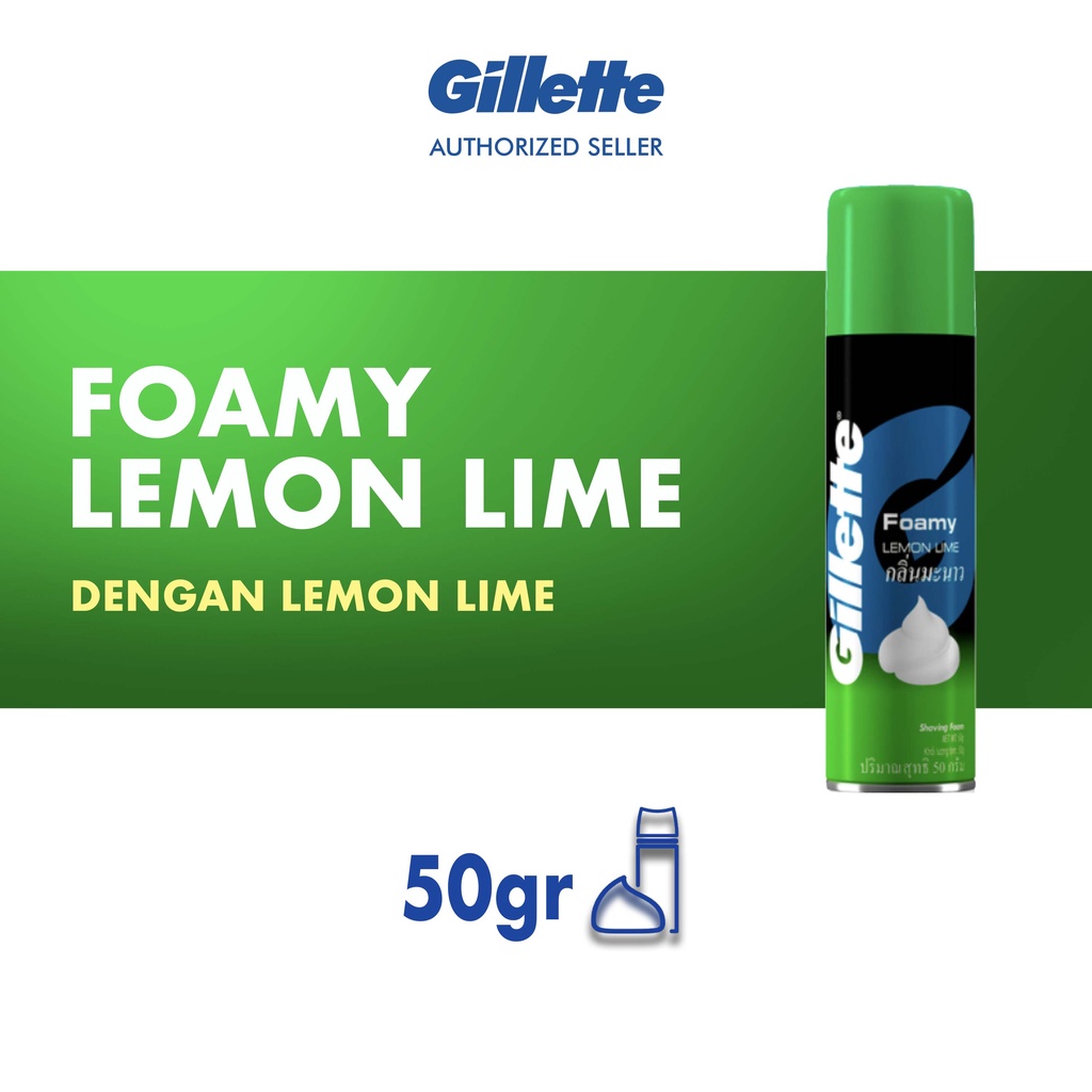 Gillette Foam Krim Cukur Lemon Lime Pencukur 50g