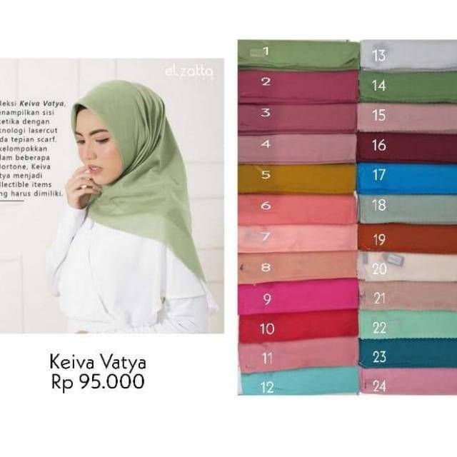 ELZATTA Krudung Segiempat Voal Polos KEIVA VATYA (LASERCUT)