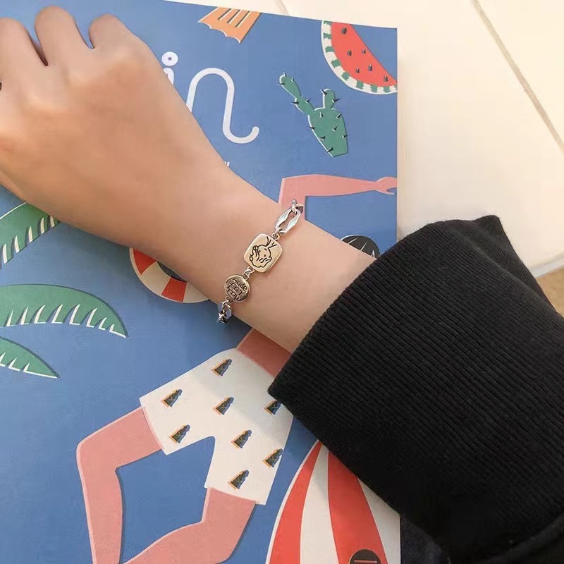 Gelang Rantai Tebal Warna Silver Untuk Wanita