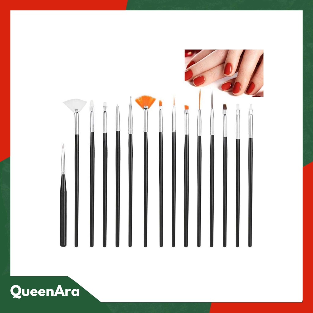 NelBeauty Brush Kutek Kuku Pro Nail Art Dotting Tools 15 PCS - N180