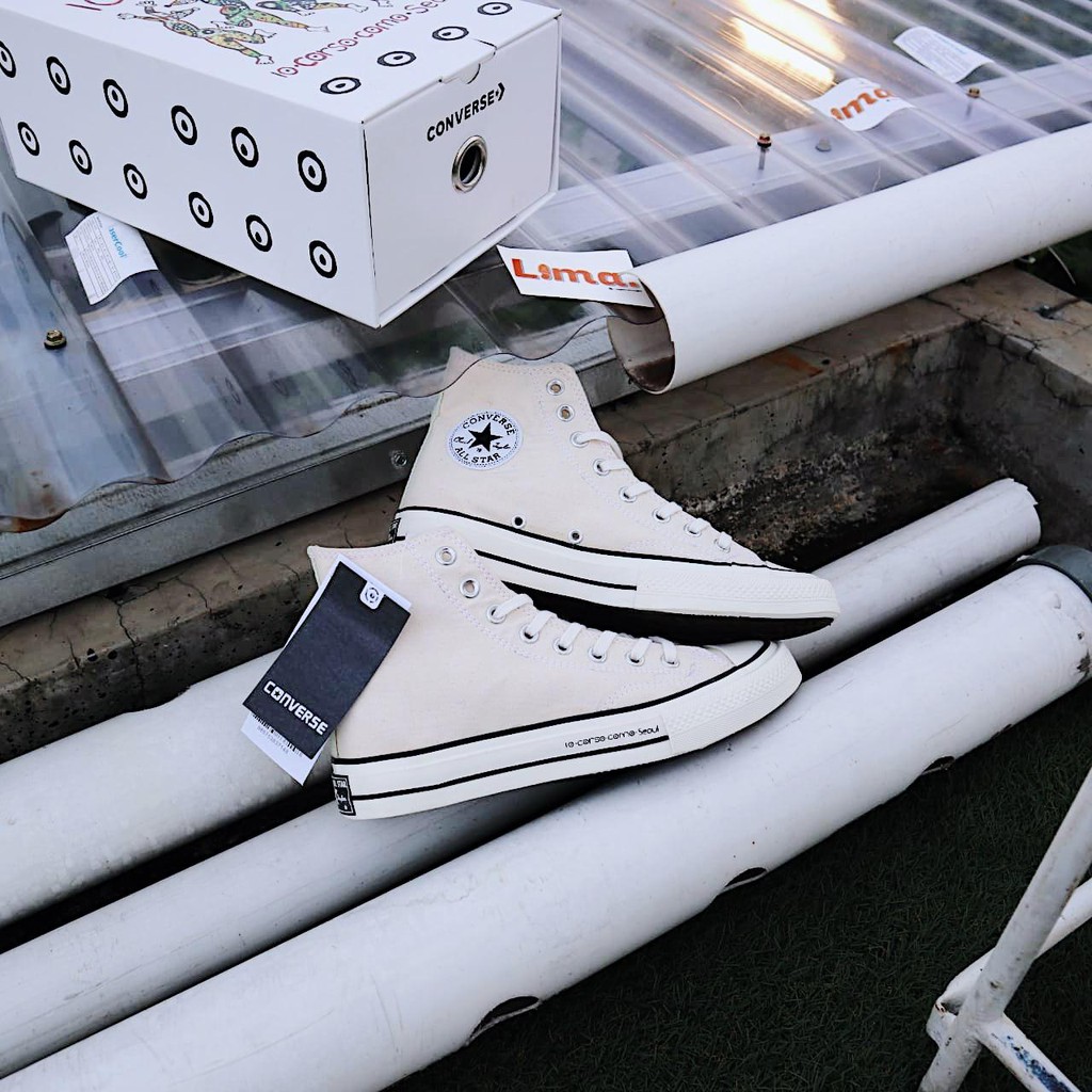( BISA COD ) SEPATU CONVERSE 70S HIGH CORSO COMO 10 YEARS SEOUL WHITE BLACK