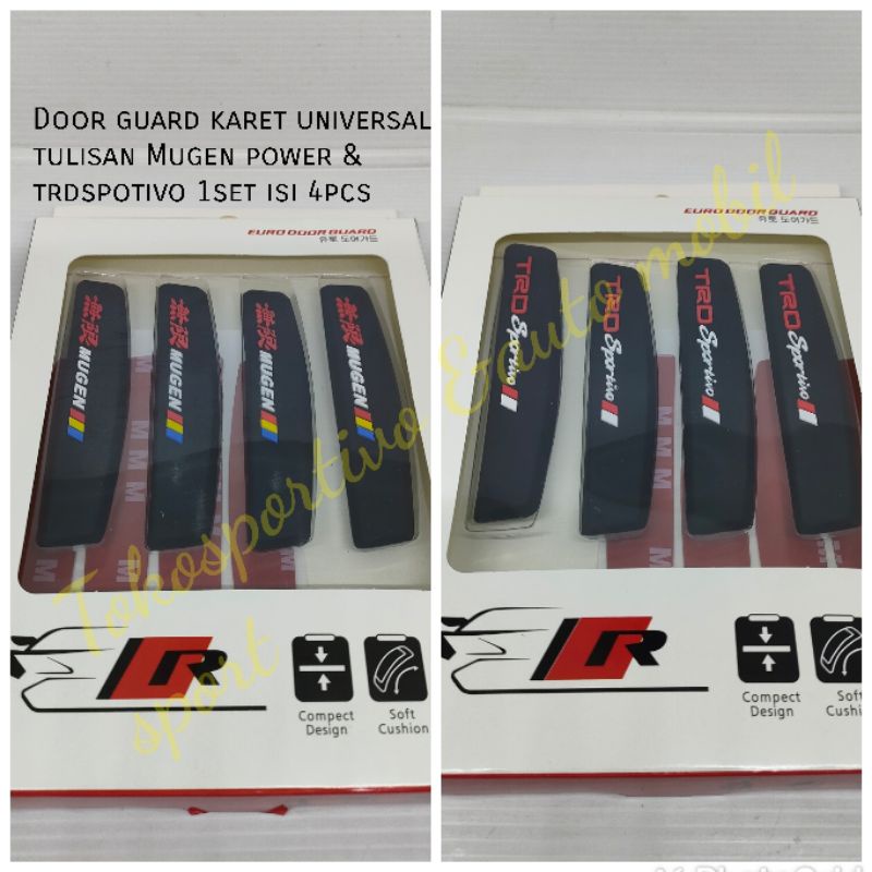 pelindung pintu mobil Door guard pintu mobil karet hitam universal trdspotivo Mugen 1set-4pcs