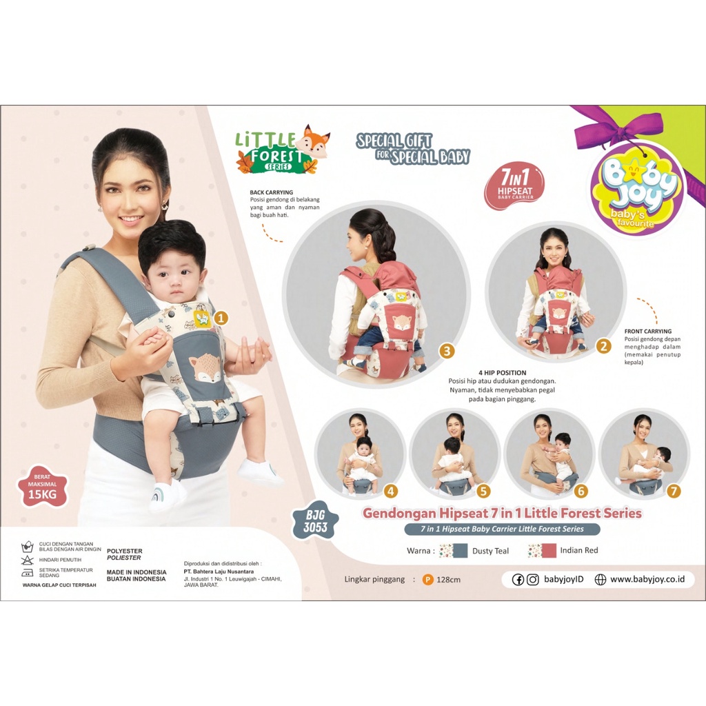 BABY JOY GENDONGAN HIPSEAT PINGUIN/ZOO / GIRAFFE / KOKKA / MICKIE / LITTLE PO / RABBIT / LITTLE FOREST SERIES - BJG3038