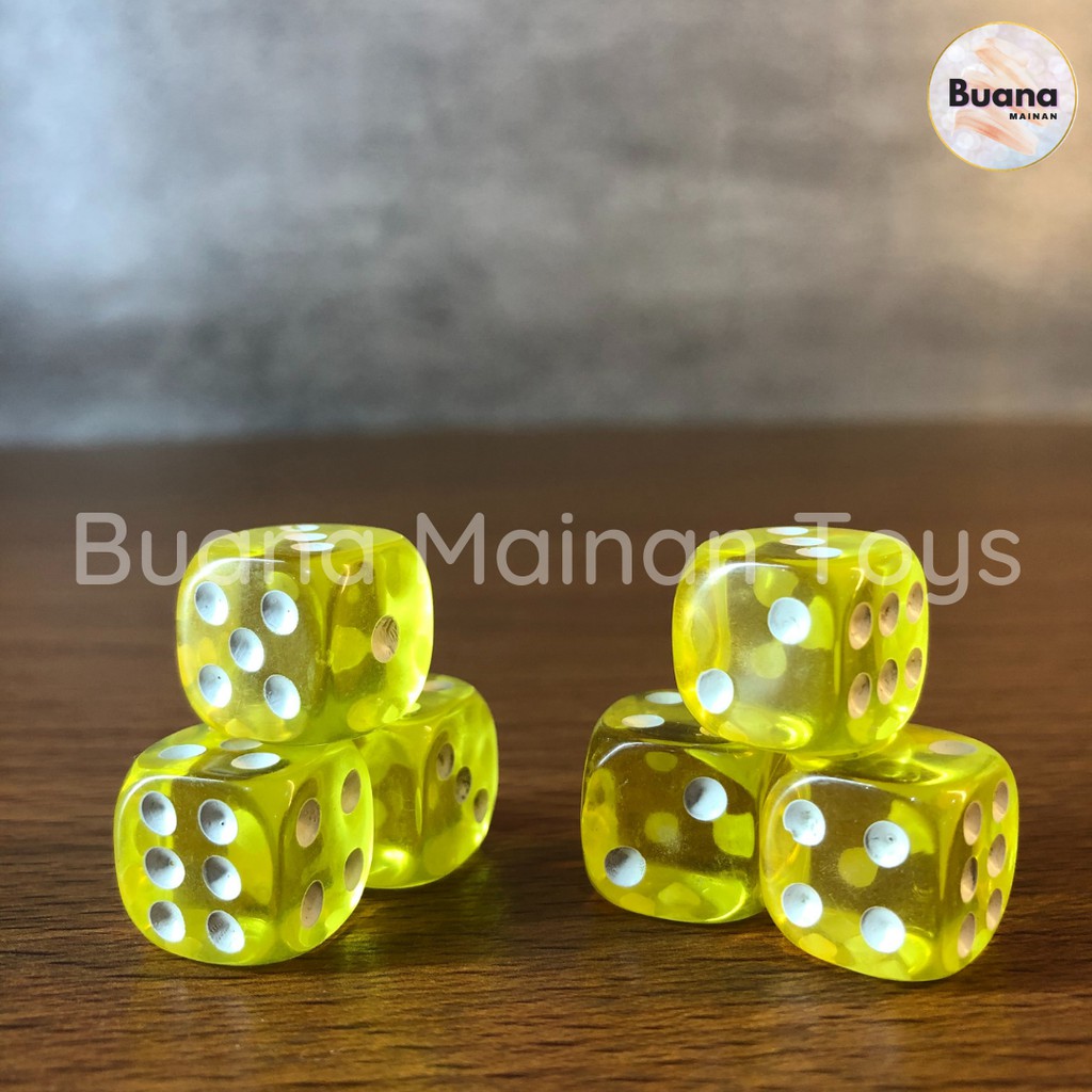 DADU ROLL DICE EXTRA BENING TRANSPARAN Mainan Anak Board Games Ular Tangga Monopoli Ludo