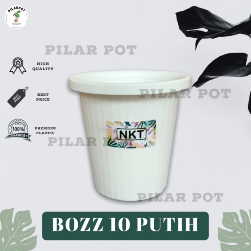 pot bunga tanaman tinggi NKT BOZZ 10 PUTIH - NKT BOZZ 10 PUTIH