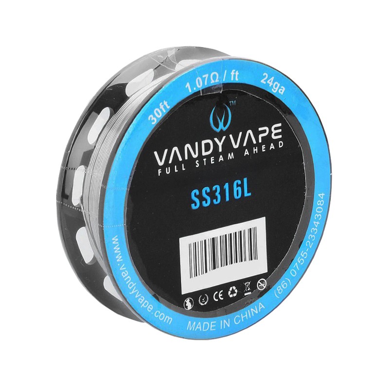 Vandy Vape Wire Stainless Steel SS 316L 24 GA 30 Feet [9.15 Meter]