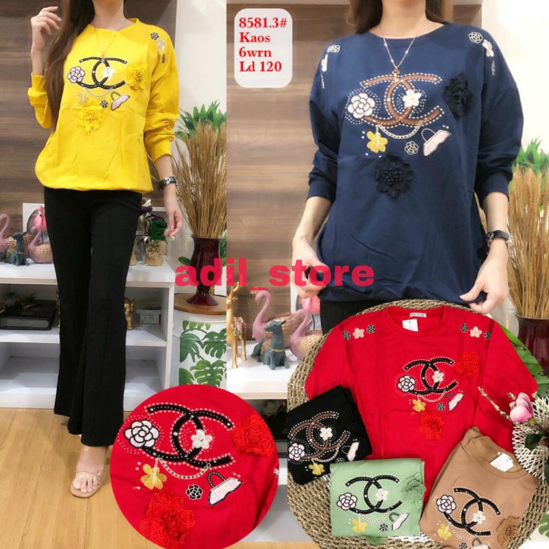 BAJU KAOS ATASAN IMPOR//BAHAN BABYTERRY//PAKAIAN WANITA//LENGAN PANJANG