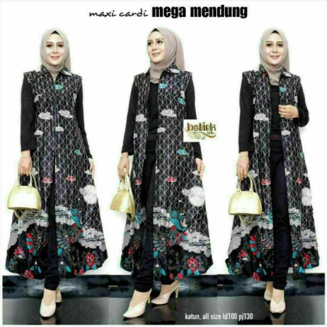 Outer batik tanpa lengan modern resleting murah