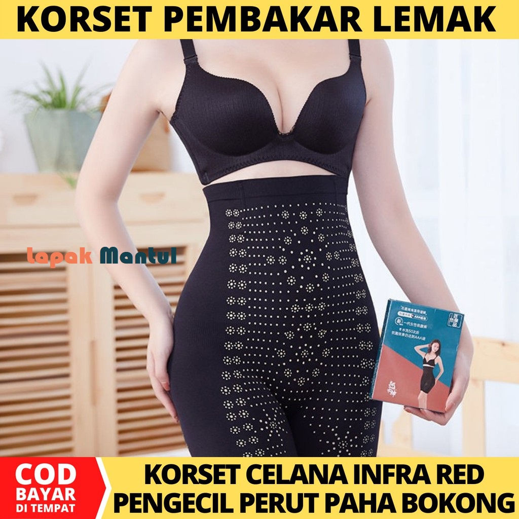 LM-0040 Celana Korset Wanita Slimming Pant Korset Pelangsing Korset Infrared dan Kawat Penyangga NS