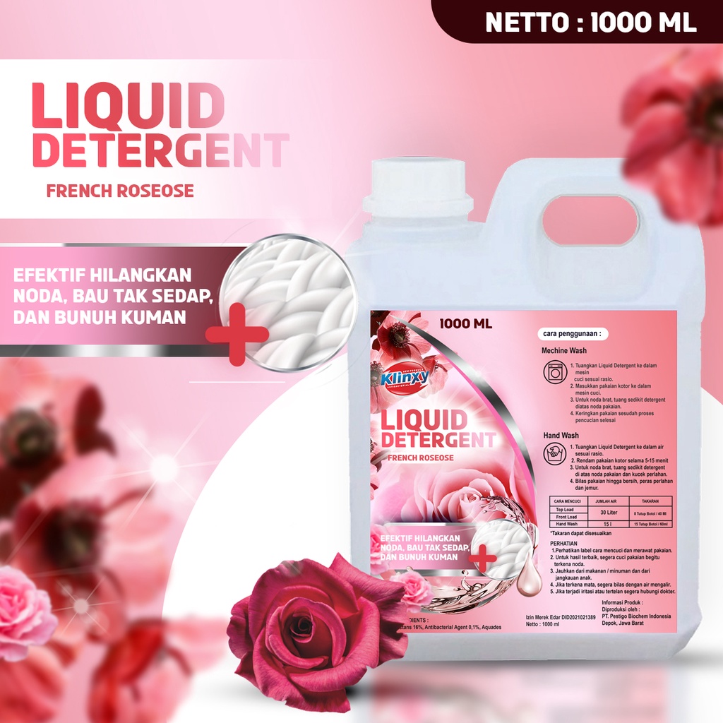 Klinxy Liquid Detergent / Detergen Cair Laundry Pakaian 1 Liter