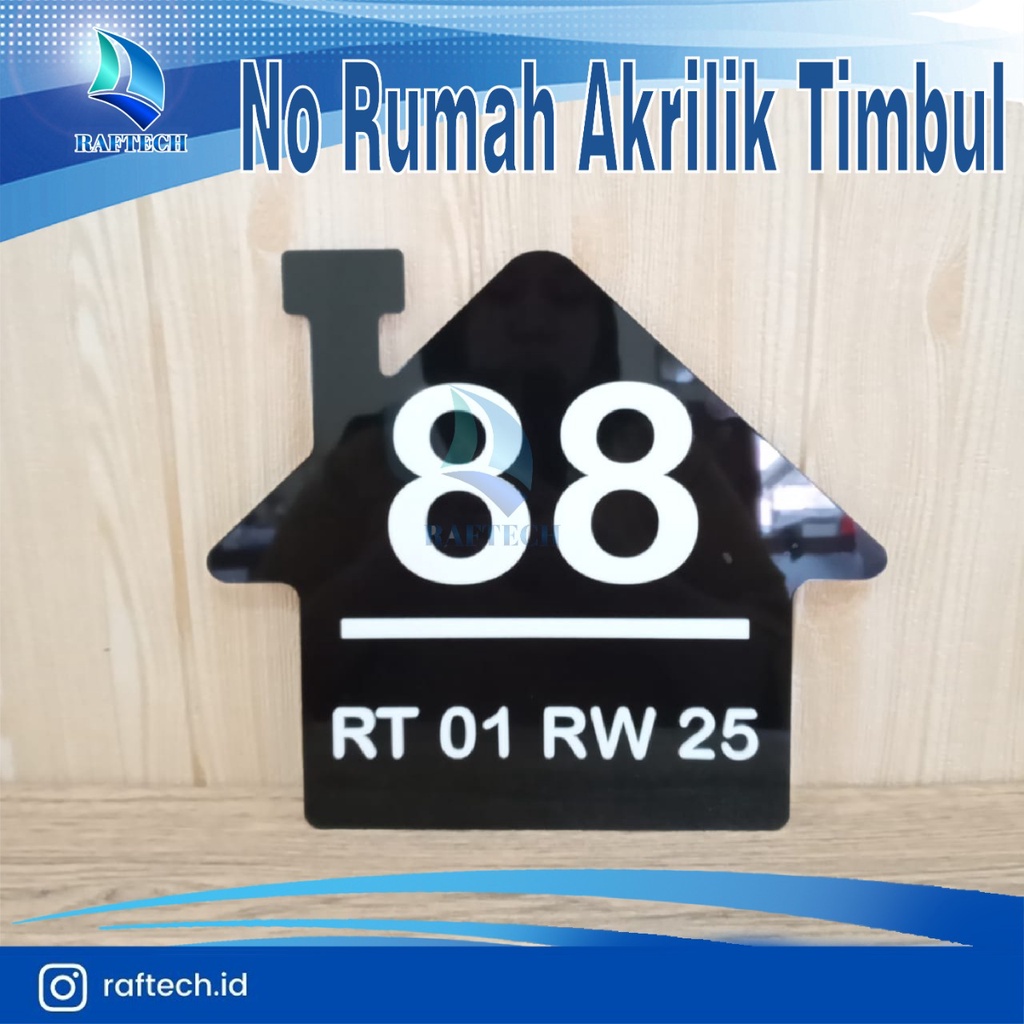 NOMOR RUMAH 25cm ACRYLIC TIMBUL CAKEP