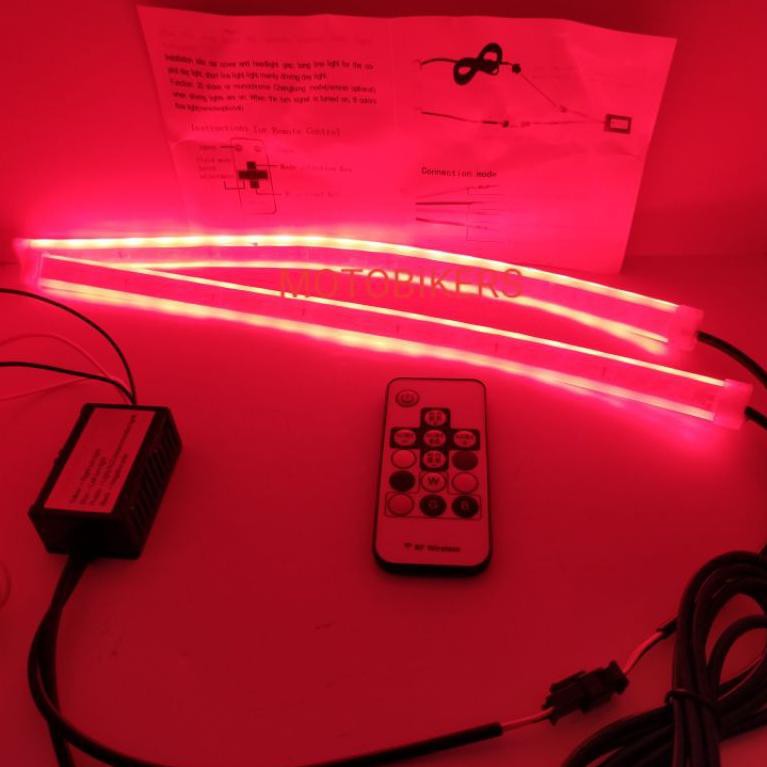Lampu Alis RGB Drl Flexibel Slim RGB Remote Rubah Warna 30cm 45cm nmax pcx mobil lexi adv semua motr
