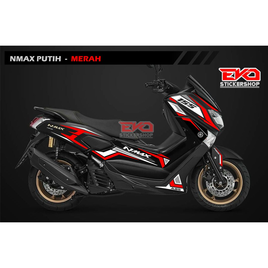 STIKER NMAX HITAM CUTTING STICKER NMAX MERAH PUTIH