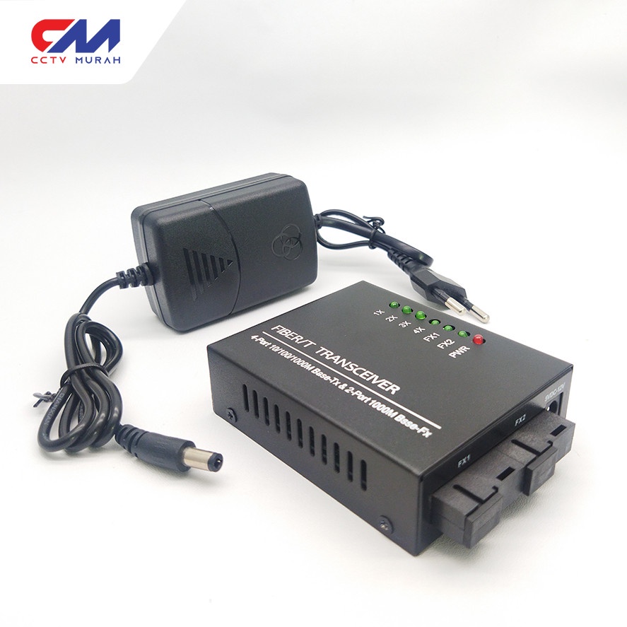 MEDIA CONVERTER 10/100 SWITCH 2 FIBER SC A dan B 4 RH45 TRANSCEIVER