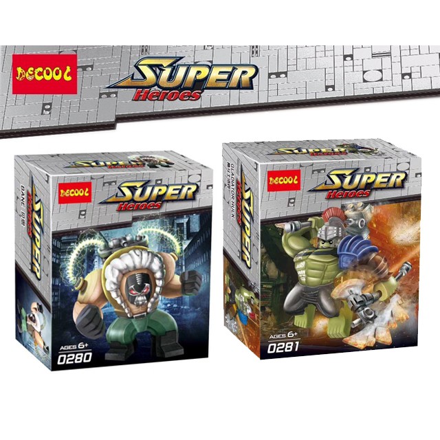 Lego Decool 2080-2081 Super Heroes Hulk Gladiator & Bane Set