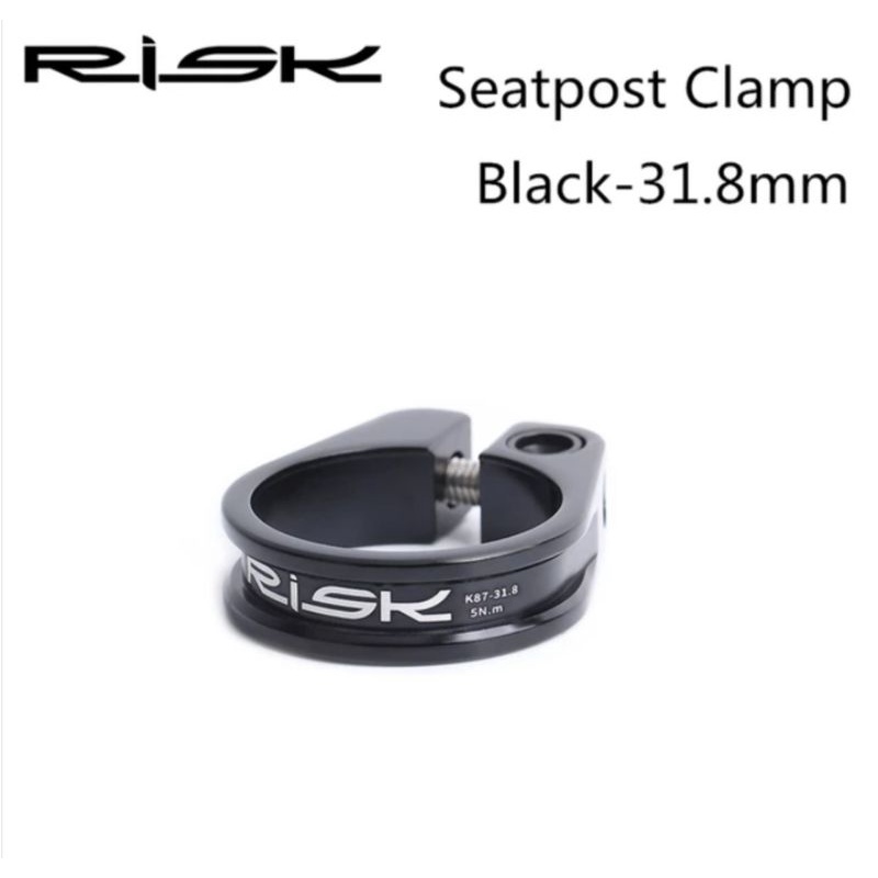 Risk Seatpost Seatclamp 31.8 mm Clamp For Seatpost Size 27.2mm 28.6mm Hitam