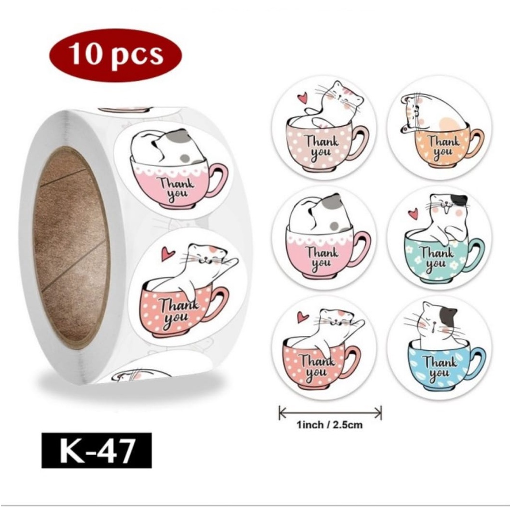

Sticker thank you cute cat - kucing lucu isi 10pcs