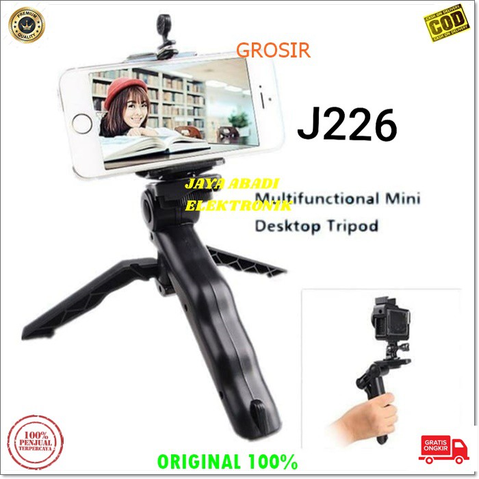 J226 ORIGINAL TRIPOD TRIPODS MINI U TANGAN LIPAT KAKI TIGA MONOPOD PEGANGAN HP KAMERA PENYANGGA DUDUKAN POD MOBILE STAND STANDING GANTUNGAN HOLDER U LIPAT KAKI TIGA MONOPOD PEGANGAN HP HANDPHONE KAMERA PENYANGGA DUDUKAN POD MOBIL UNIVERSAL KOKOH STABIL