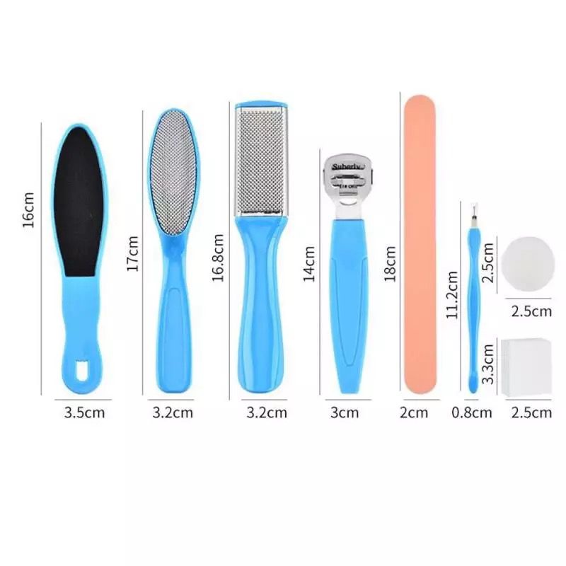 Alat Perawatan Kaki 8 Pcs In 1 Manicure Pedicure Penghalus Kulit Mati Tumit Kaki Pecah Kering Agar Mulus Foot Care F705
