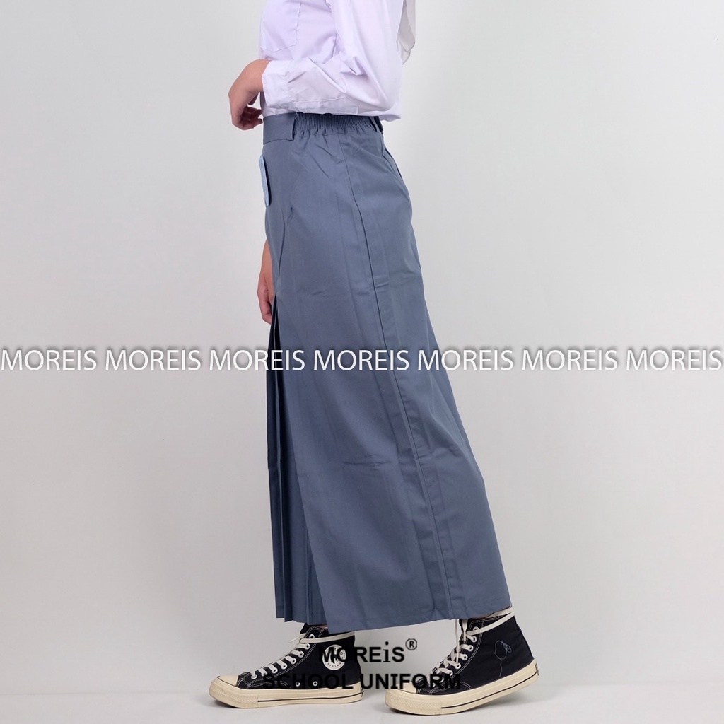 Seragam Rok Span Panjang Abu SMA Bahan Famatex