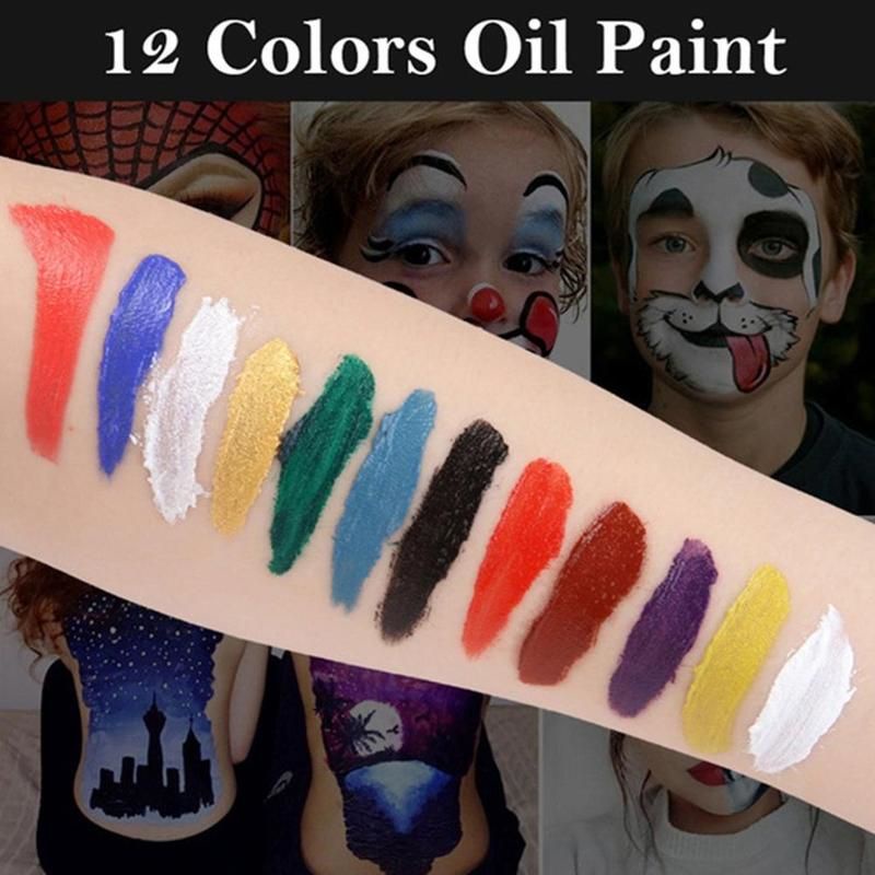 12 Warna Body Face Painting Cat Wajah Painting Wajah Body Painting Palette Wajah