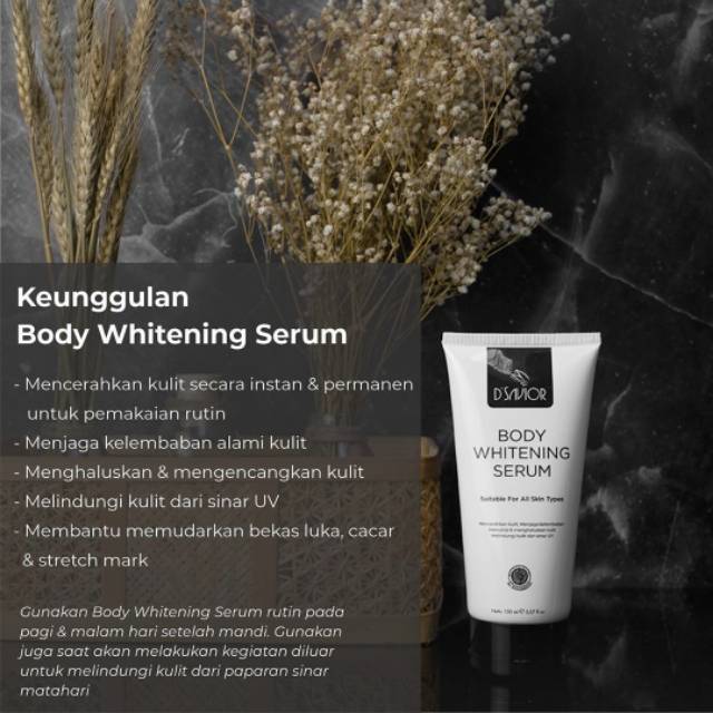 DSAVIOR BODY WHITENING SERUM BPOM HALAL (FREE GIFT)