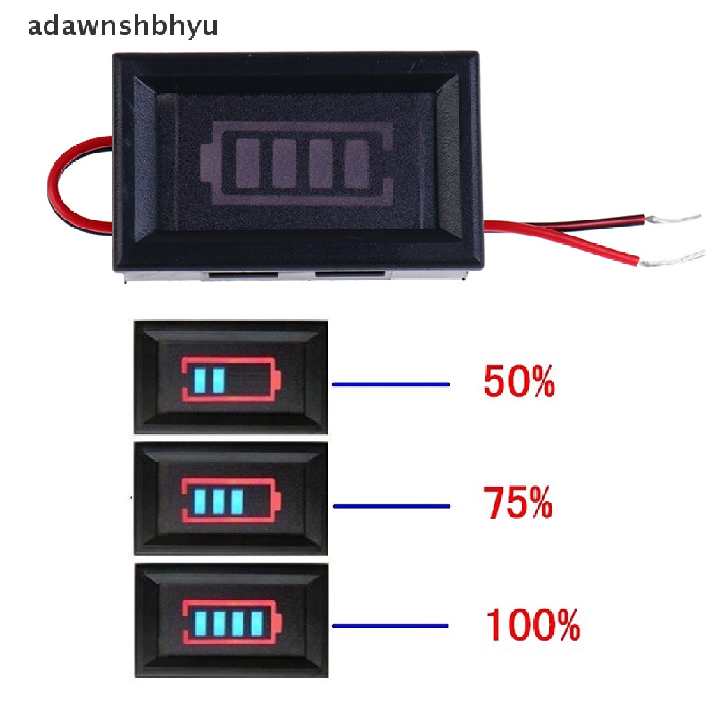 Adawnshbhyu 3S 12.6V Indikator Kapasitas Baterai Lithium Voltmeter Modul Tampilan Biru