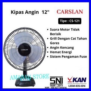 Kipas Angin Meja / Desk Fan 12 Inch Carslan 121 Kipas Angin Meja Bisa Swing Kanan Kiri