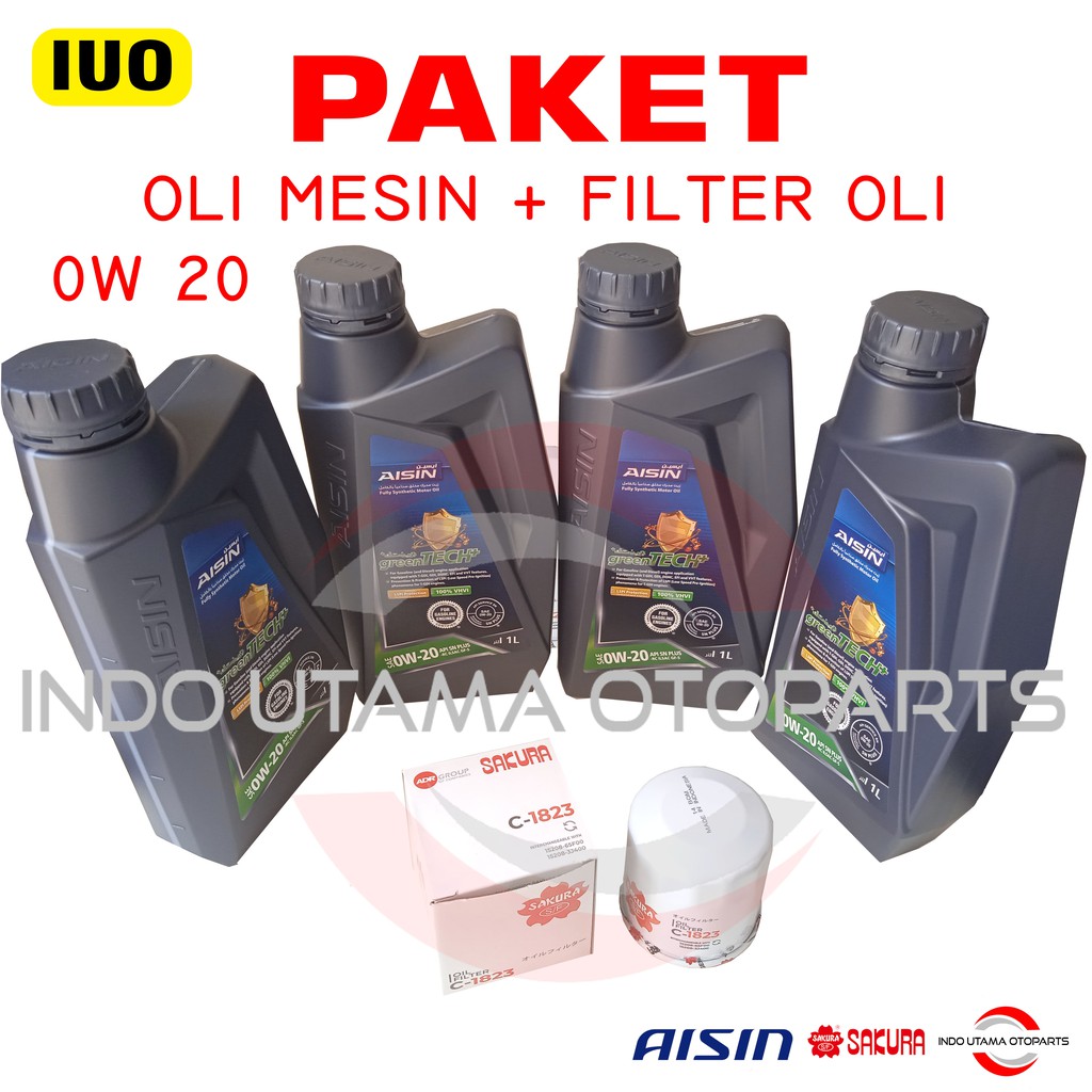 Oli Mesin 0w 20 Aisin dan Filter Oli Xtrail Juke Serena Teana C-1823