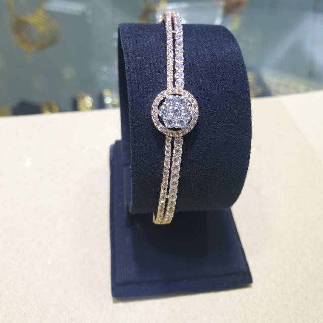 Gelang bangle emas matamata bundar simple