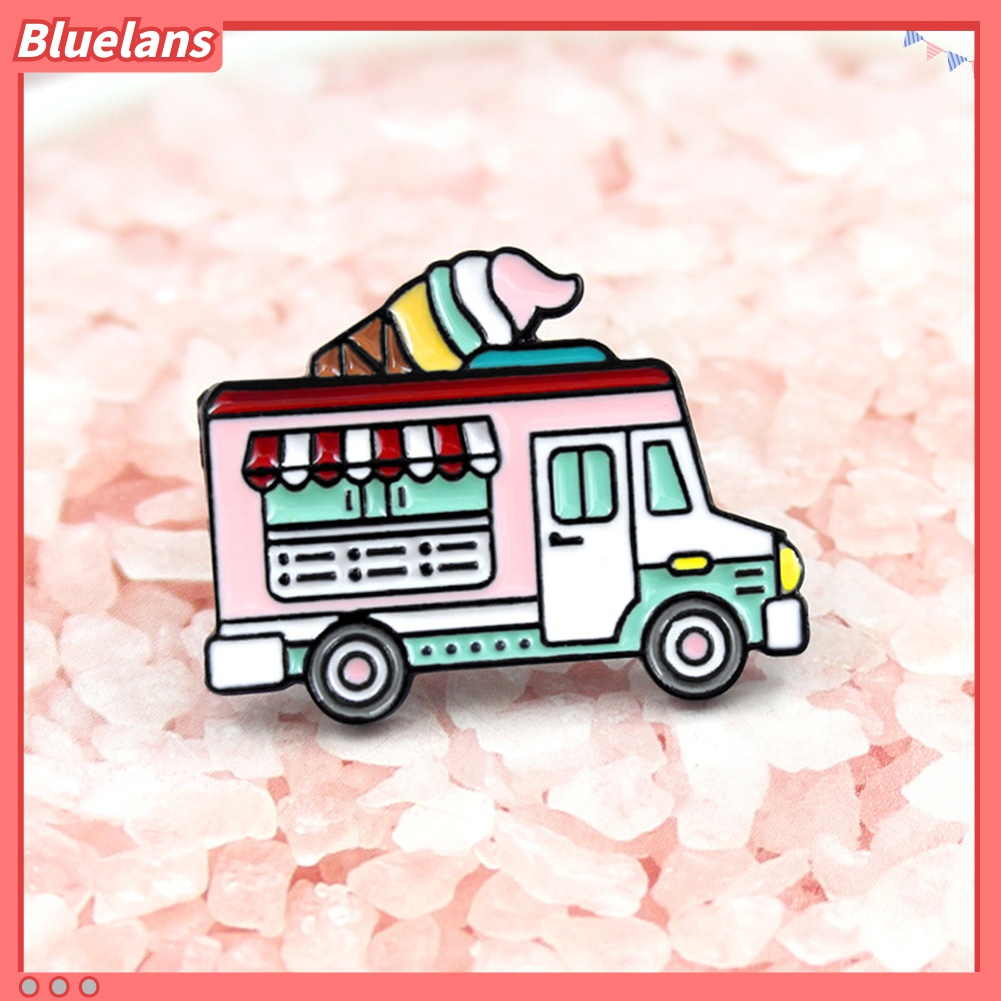 Bros Pin Enamel Bentuk Mobil Es Krim Warna-Warni Untuk Kerah Pakaian