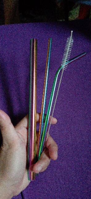 Hc A1-144 Sedotan Stainless Set 5 In 1 / Sedotan Minuman Stainless Lengkap Sedotan Set Steel Straw