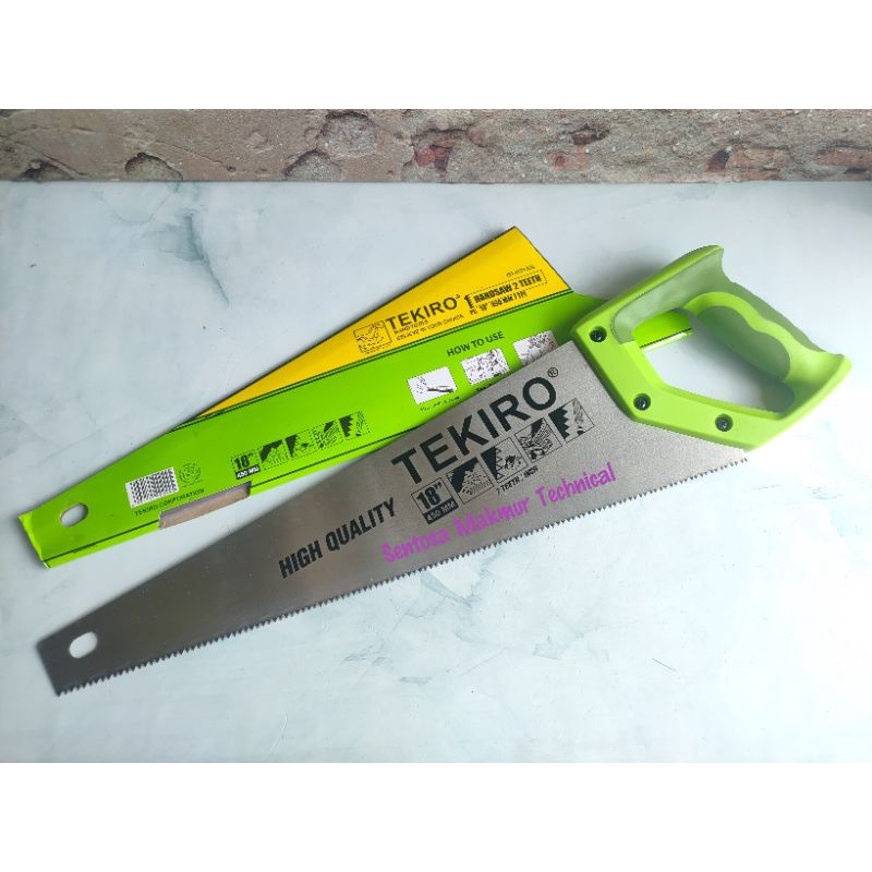 TEKIRO 18&quot; Gergaji Tangan Kayu Hand Saw Handsaw TPR 2 Mata Teeth